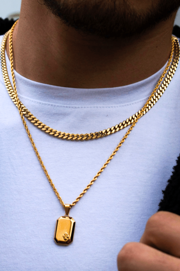 Fleur de lis Miami cuban 5mm Set (Oro)