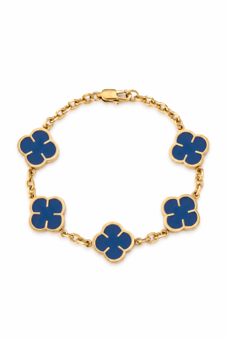 Pulsera Blue Clover Oro