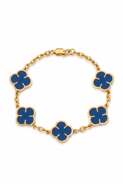 Pulsera Blue Clover Oro