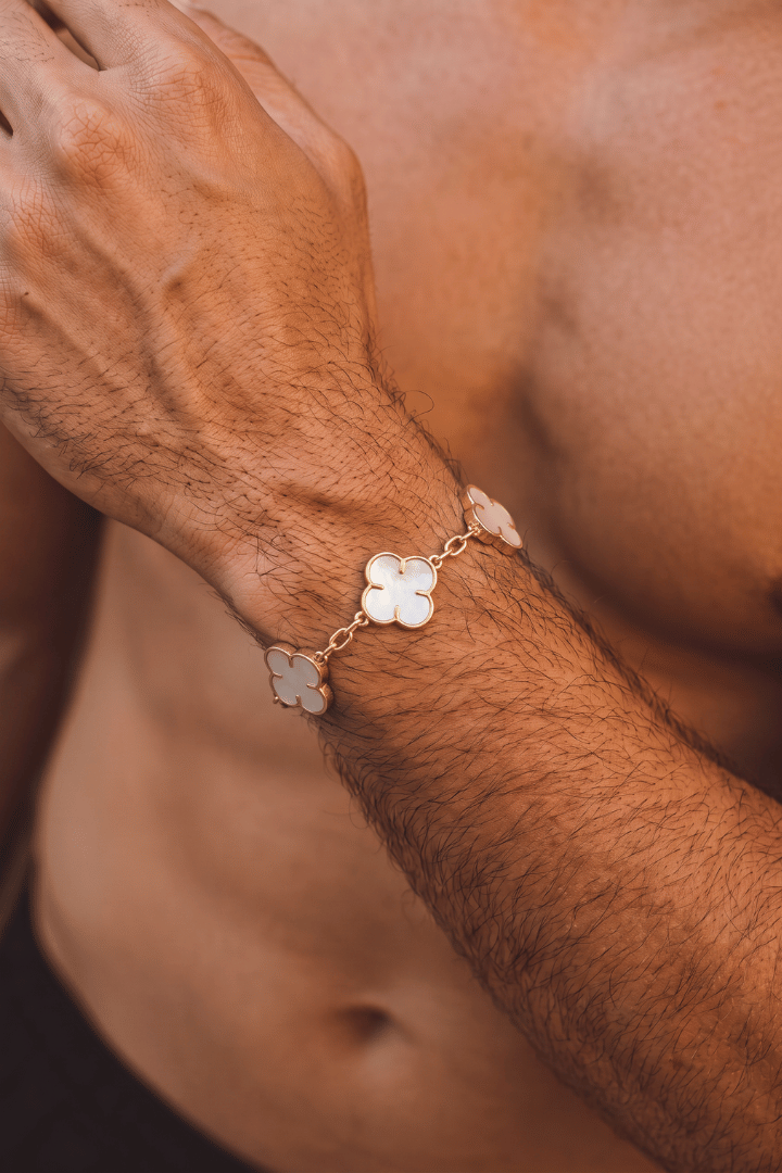 Pulsera White Clover Oro